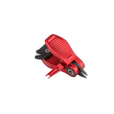 Der Gomexus SharkBite Schnurknipser Combo von Gomexus ist ein kompaktes rotes Multitool mit einem strukturierten Griff, einer schwarzen Edelstahlklinge und mehreren integrierten Funktionen, dargestellt auf einem schlichten weißen Hintergrund.