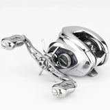 Eine Gomexus Sternbremse 60 mm für Shimano Antares 19 mit zwei schwarzen Griffen für perfekten Halt, einem perforierten Griffarm und Einstellknöpfen, abgebildet auf einem schlichten weißen Hintergrund.