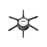 Ein schwarzes sechsbeiniges Objekt mit einem kreisförmigen Zentrum und einer sechseckigen Öffnung aus Metall, das als Gomexus Sternbremse 60 mm von Gomexus (Schwarz) identifiziert wird, wird auf einem weißen Hintergrund fotografiert.