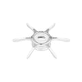 Die Gomexus Sternbremse 60 mm in Silber, entwickelt für Shimano 22 Aldebaran BFS und 21 Calcutta Conquest 100-101, verfügt über sechs gebogene Arme, die von einer zentralen Nabe ausgehen - perfekt für die Aufrüstung Ihrer Baitcastrolle.