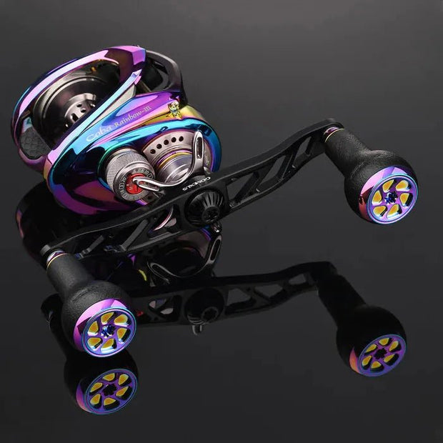 RL - Angelrollentuning - Gomexus Super Duralumin 120mm Handle mit 27 mm Aurora TPE Knobs (8x5mm) - Handle - 