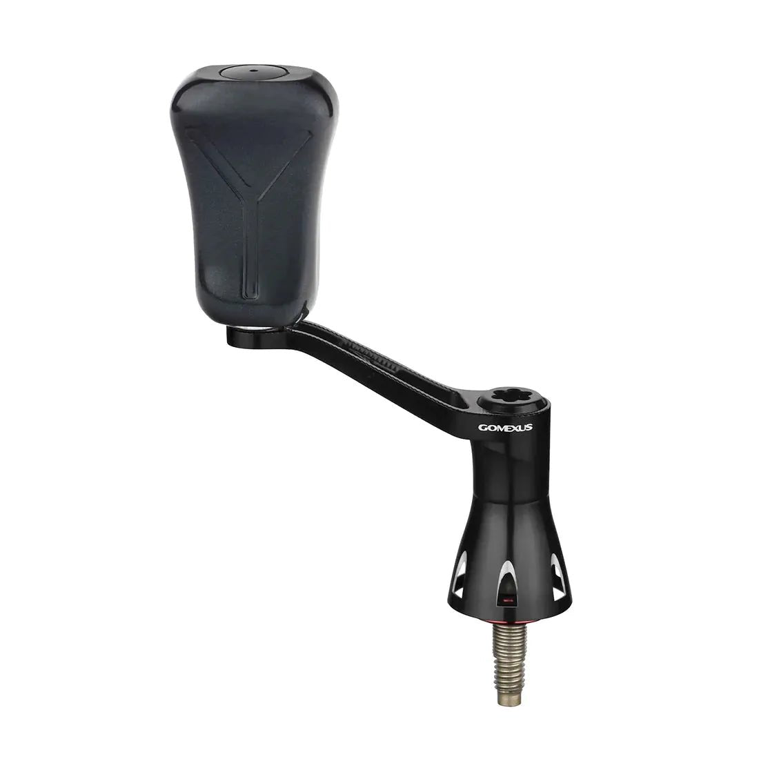 Auf weißem Hintergrund ist ein 35-mm-Griff aus Gomexus Super Duralumin mit einem 21-mm-Verbundknauf und einem Metallarm mit dem Markennamen Gomexus abgebildet.