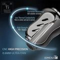 Nahaufnahme des Gomexus Titanium 22 mm Knopfes, der sich durch Korrosionsbeständigkeit, geringe Wärmeleitfähigkeit und hohe Festigkeit auszeichnet. CNC-gefräst mit 0,6 mm Dicke und kompatibel mit Edelstahl Kugellager.