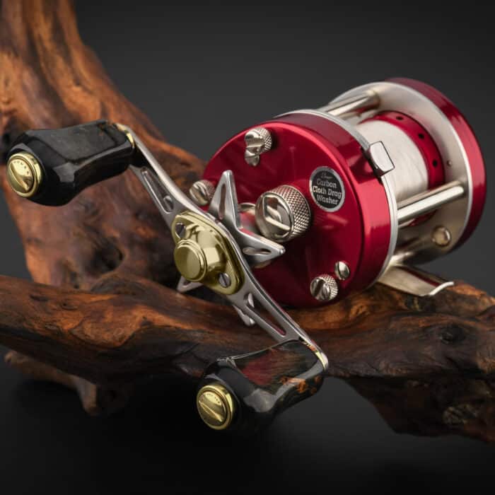 RL-Angelrollentuning- Gomexus Titanium Handle 80 mm mit Zypressenholz Knobs 22 mm - Handle-8x5 mm-Schwarz | Gold-