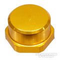 Die Hedgehog Studio Shimano Kurbel-Kontermutter M7 ist eine goldene sechseckige Duraluminiumkappe mit glatter, runder Oberseite und dem HEDGEHOG STUDIO Logo. Sie eignet sich perfekt als Ersatz für originale Shimano Kurbel-Kontermuttern.