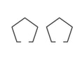 Zwei schwarze Fünfeck-Umrisse, denen jeweils die Unterseite fehlt, sitzen nebeneinander auf weißem Grund. Dieses Kugellager-Stopfen-Design von Hedgehog Studio ist universell einsetzbar und für viele Zwecke anpassbar.