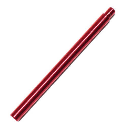Abgebildet ist der Hedgehog Studio Level Wind Shaft für Shimano 22 Aldebaran BFS – Tuning-Schaft für perfekte Schnurführung in Metallic-Rot mit leicht verjüngtem Ende, konzipiert als Upgrade-Teil, fotografiert auf weißem Hintergrund.