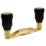 RL - Angelrollentuning - Maktub Power Handle 100 mm aus super Duraluminium mit 25 mm EVA Knobs für Shimano & Daiwa Baitcaster - 7x4 mm - Gold - 