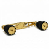 RL - Angelrollentuning - Maktub Power Handle 100 mm aus super Duraluminium mit 25 mm EVA Knobs für Shimano & Daiwa Baitcaster - 7x4 mm - Gold - 