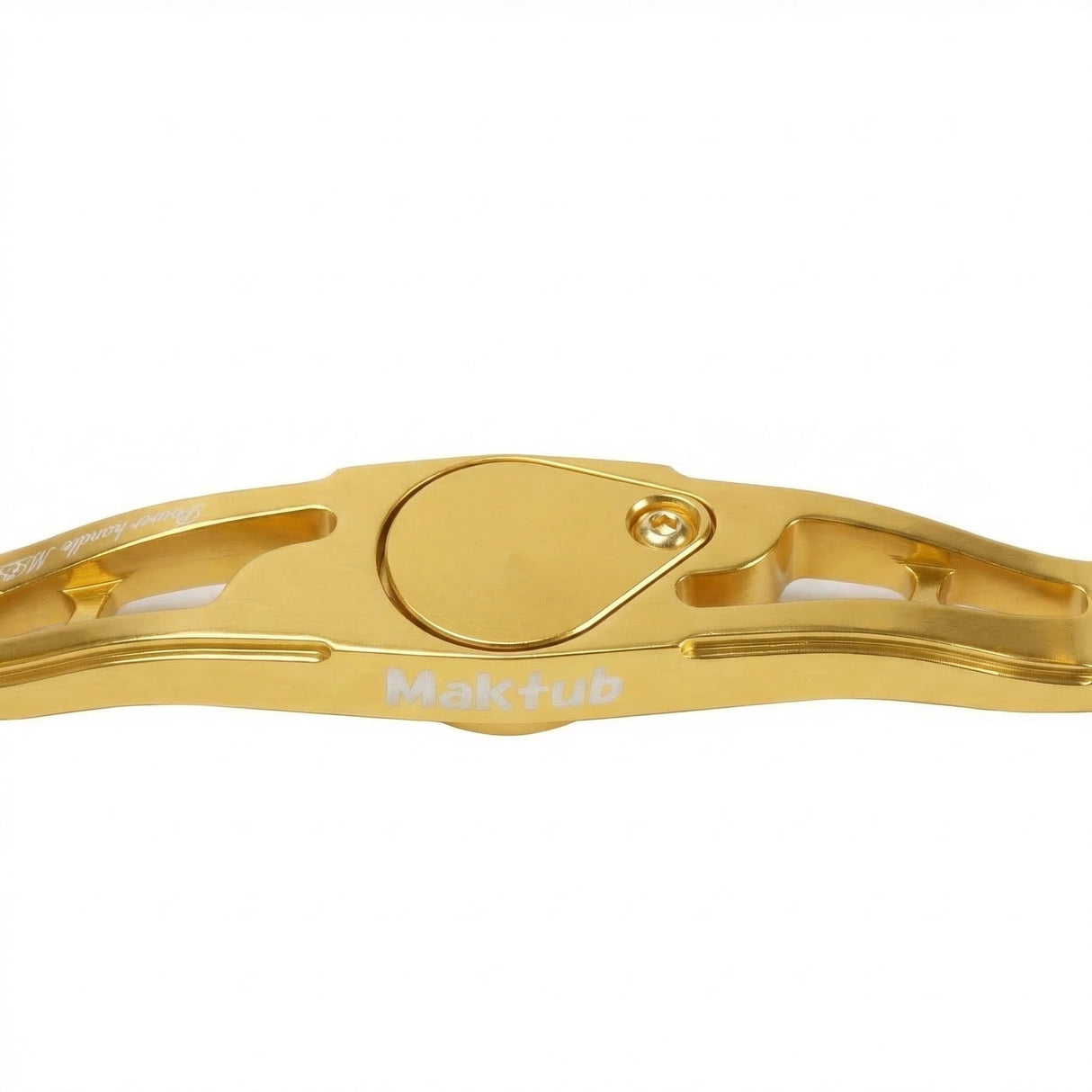 RL - Angelrollentuning - Maktub Power Handle 100 mm aus super Duraluminium mit 25 mm EVA Knobs für Shimano & Daiwa Baitcaster - 7x4 mm - Gold - 