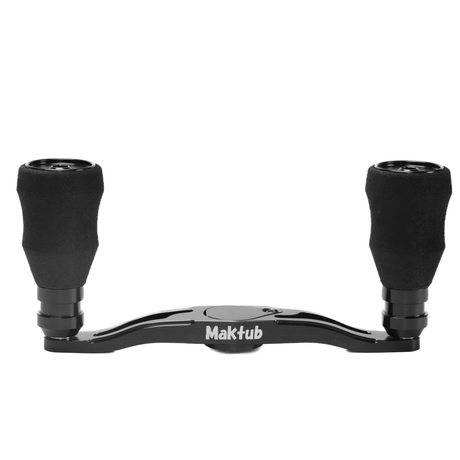 RL - Angelrollentuning - Maktub Power Handle 100 mm aus super Duraluminium mit 25 mm EVA Knobs für Shimano & Daiwa Baitcaster - 7x4 mm - 