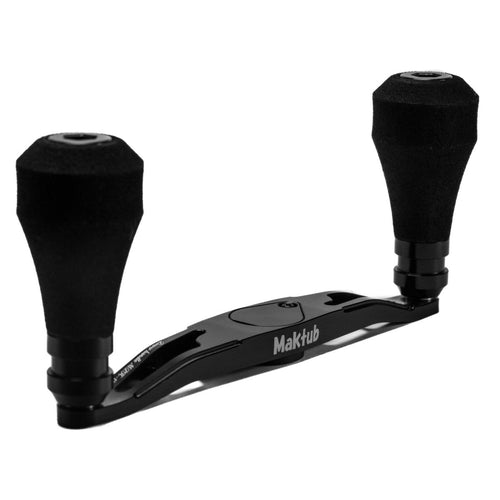 RL - Angelrollentuning - Maktub Power Handle 120 mm aus super Duraluminium mit 26 mm EVA Knobs für Shimano & Daiwa Baitcaster - 7x4 mm - 