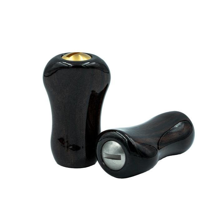 RL - Angelrollentuning - Premium Naturholz Small Gourd Knob - Ebony - Glänzend - 