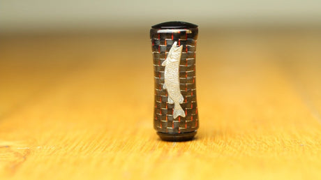 RL - Angelrollentuning - Custom Knob Carbon | Handcrafted - Rot Carbon - Hecht - 