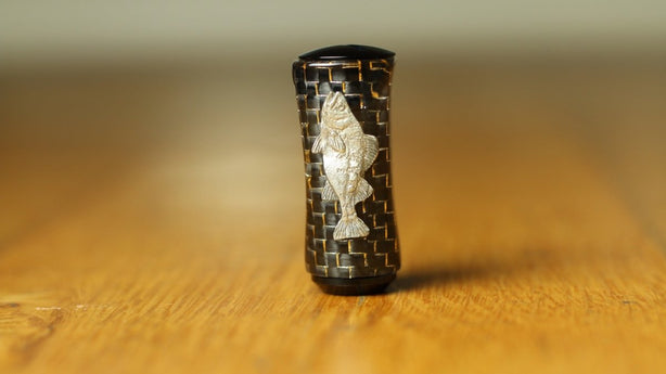 RL - Angelrollentuning - Custom Knob Carbon | Handcrafted - Gold Carbon - Barsch - 