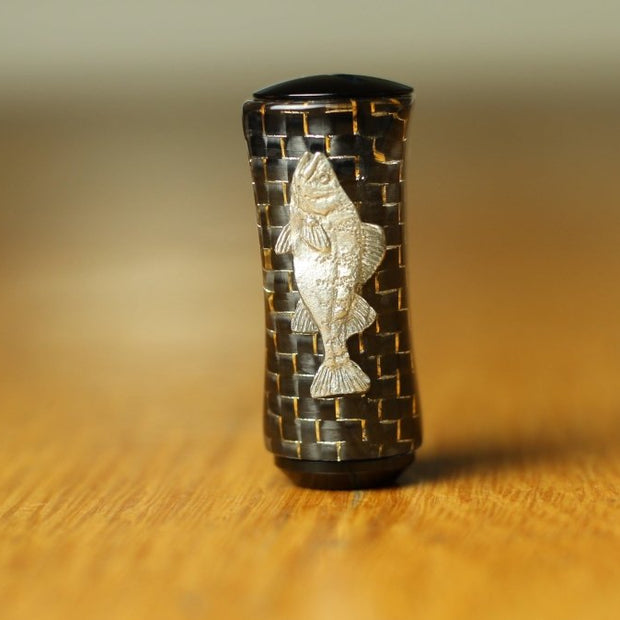 RL - Angelrollentuning - Custom Knob Carbon | Handcrafted - Gold Carbon - Barsch - 