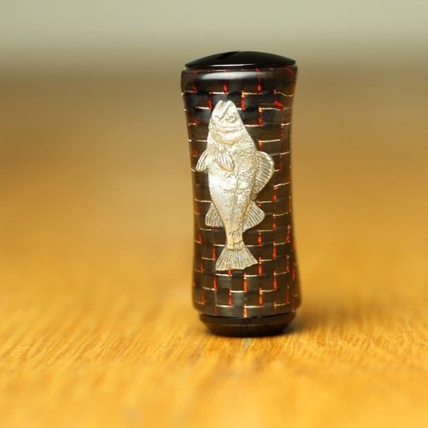 RL - Angelrollentuning - Custom Knob Carbon | Handcrafted - Rot Carbon - Barsch - 