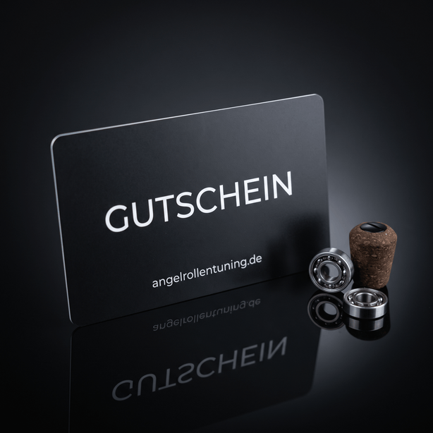 Gutschein für Angler, einlösbar für Lager, Kurbeln, Knobs und Rollenwartung