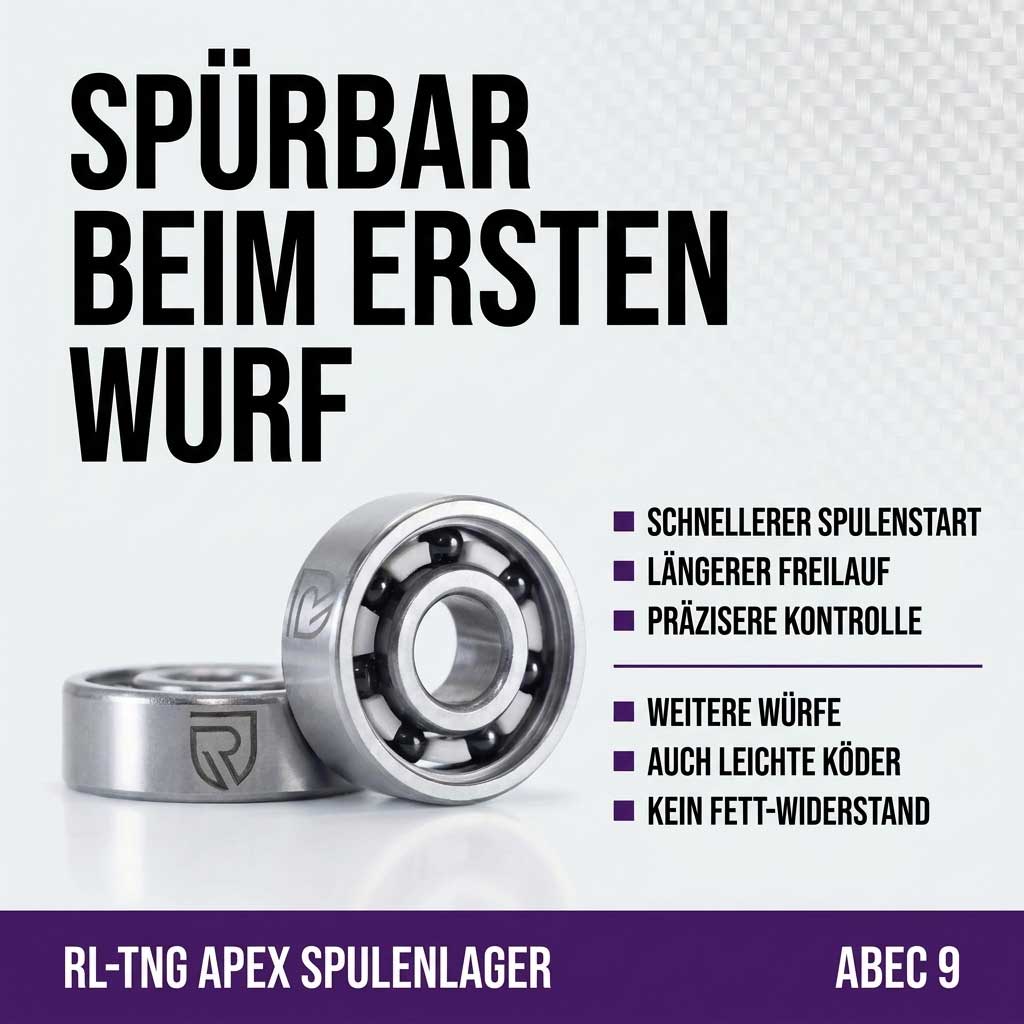 RL-Angelrollentuning- RL-TNG APEX Spulenlager Set | ABEC 9 | Daiwa | 3x10x4 | 3x6x2.5 - BC Kugellager - 