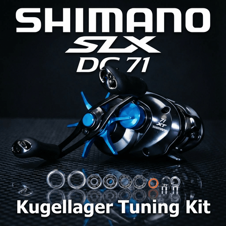 RL - Angelrollentuning - RL - TNG Komplett Kugellager Tuning Kit für Shimano 22 SLX DC 71 XT Kugellager – inkl. Wormshaft Bushings Upgrade - BC Kugellager - 