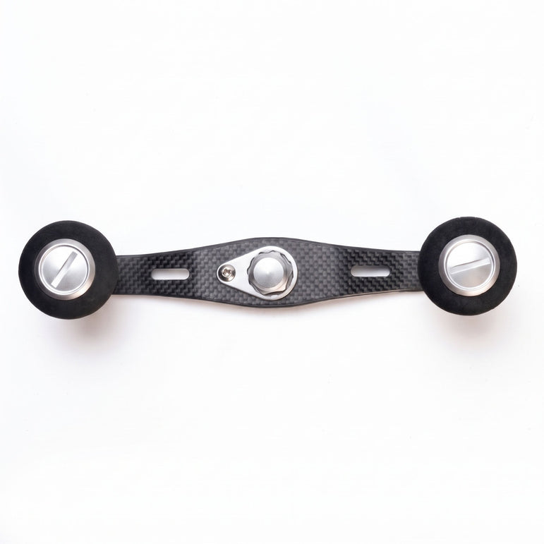 RL-Angelrollentuning- RL-TNG WLF 95 Carbon Handle mit OCT EVA Knobs - Handle-Silber-7x4 mm-