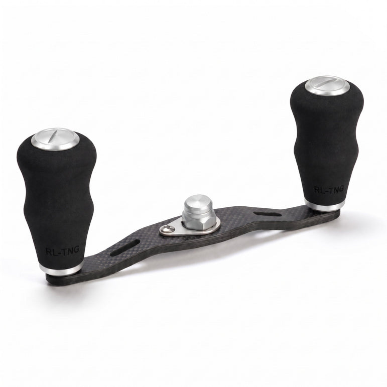 RL-Angelrollentuning- RL-TNG WLF 95 Carbon Handle mit OCT EVA Knobs - Handle-Silber-7x4 mm-
