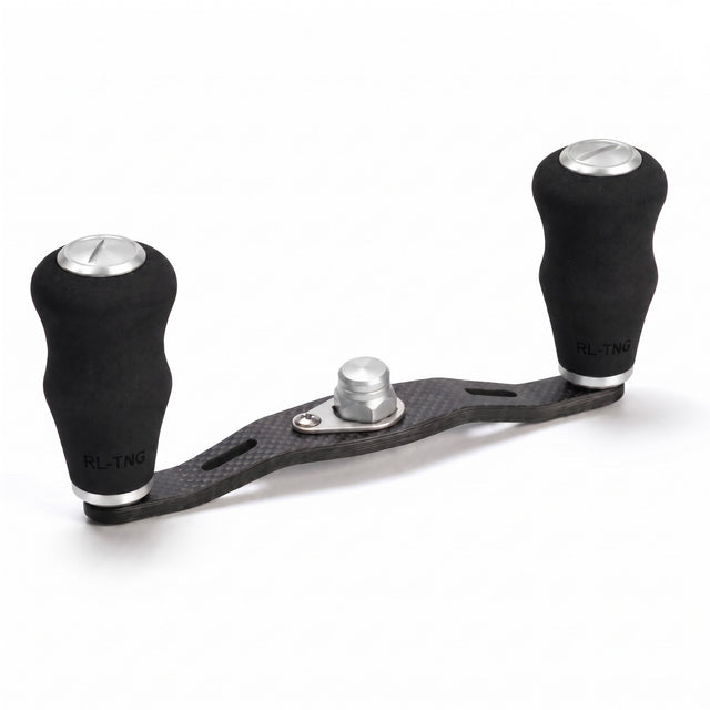 RL-Angelrollentuning- RL-TNG WLF 95 Carbon Handle mit OCT EVA Knobs - Handle-Silber-7x4 mm-