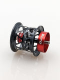 Eine leichte, schwarze Roro Lure BFS Titanium Spule AX22, kompatibel mit SLP Millionaire Air, Silver Creek Air, Gekkabijin Air TW PE Special, Alpha und Steez Airs Air Baitcaster-Rollen für präzise Wurfweite.