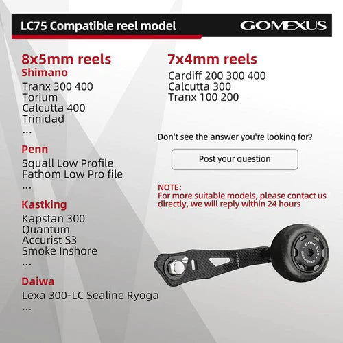 Gomexus Carbon Handle 75 mm mit 38 mm Carbon Power Knob (7x4mm)