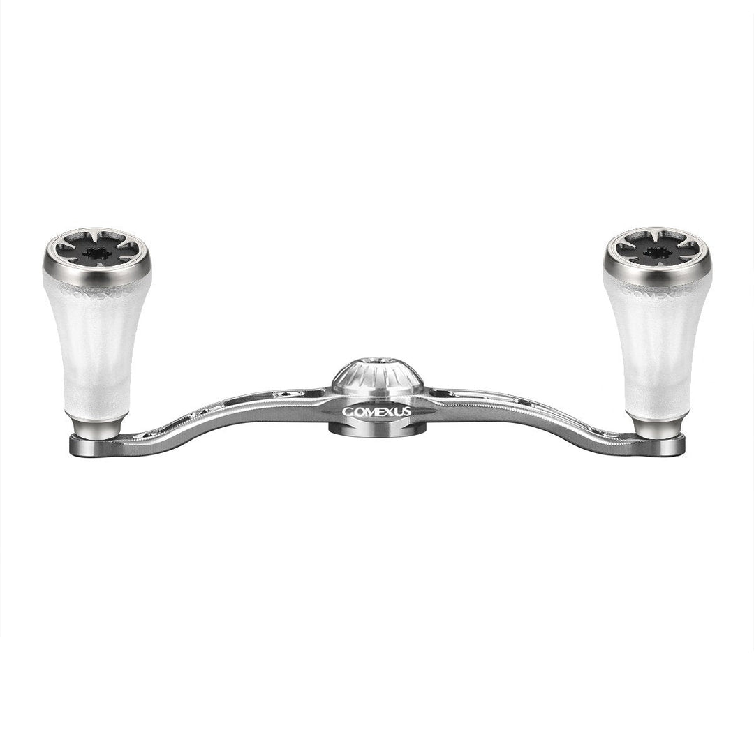 Gomexus Crank 100mm Handle mit 20 mm TPE Knobs (8x5mm)-Handle-Gomexus-Transparent | Silber-RL-Angelrollentuning