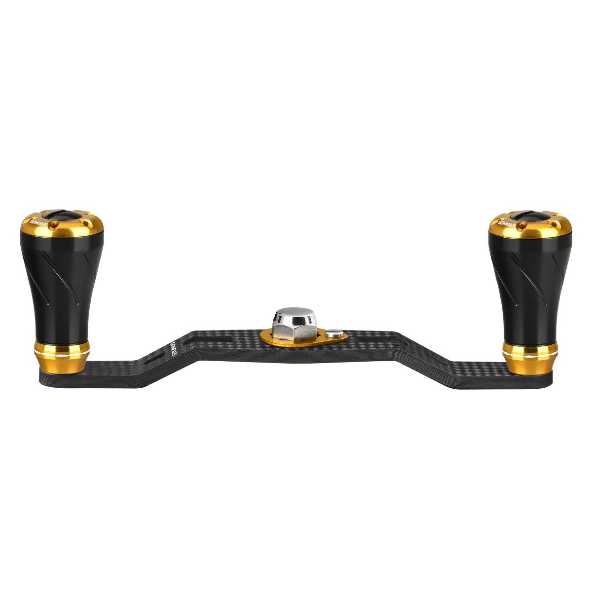 Gomexus Crank 95mm Carbon Handle mit 20 mm CNC Power Knobs (7x4mm)-Handle-Gomexus-Schwarz | Gold-RL-Angelrollentuning