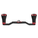 Gomexus Crank 95mm Carbon Handle mit 20 mm CNC Power Knobs (7x4mm)-Handle-Gomexus-Schwarz | Rot-RL-Angelrollentuning