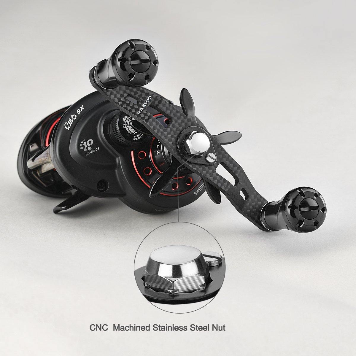 Gomexus Crank 95mm Carbon Handle mit 20 mm CNC Power Knobs (8x5mm)-Handle-Gomexus-RL-Angelrollentuning