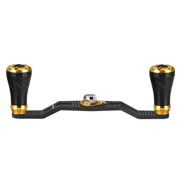 Gomexus Crank 95mm Carbon Handle mit 20 mm CNC Power Knobs (8x5mm)-Handle-Gomexus-Schwarz | Gold-RL-Angelrollentuning