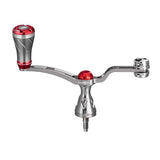 Gomexus Side Balance Handle 52mm mit 20mm CNC Power Knobs | Daiwa-Kurbel Stationärrolle-Gomexus-Silber | Rot-RL-Angelrollentuning