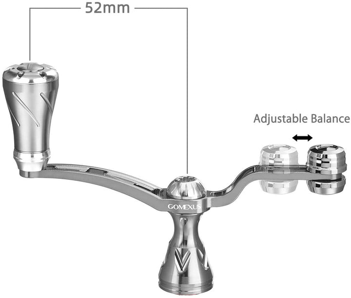 Gomexus Side Balance Handle 52mm mit 20mm CNC Power Knobs | Shimano-Kurbel Stationärrolle-Gomexus-RL-Angelrollentuning