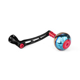 Gomexus Spinning Power Handle 68 mm mit 38mm Galaxy Knob | Daiwa-Kurbel Stationärrolle-Gomexus-Schwarz | Rot-RL-Angelrollentuning