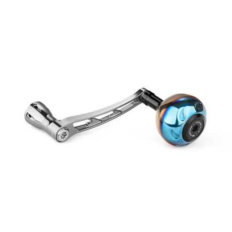 Gomexus Spinning Power Handle 68 mm mit 38mm Galaxy Knob | Shimano-Kurbel Stationärrolle-Gomexus-Silber | Schwarz-RL-Angelrollentuning