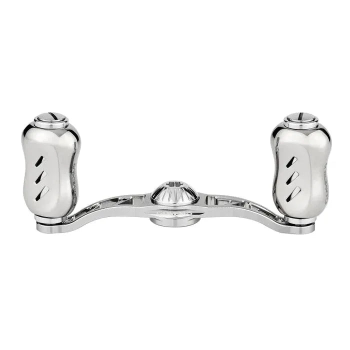 RL - Angelrollentuning - Gomexus Baitcasting Aluminium 100mm Handle mit 22mm Titanium Knobs (8x5mm) - Handle - Silber - 