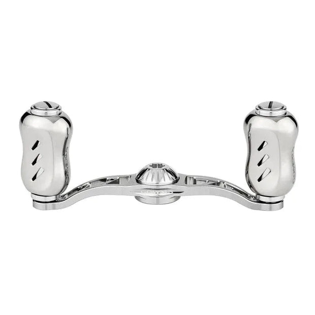 RL - Angelrollentuning - Gomexus Baitcasting Aluminium 100mm Handle mit 22mm Titanium Knobs (8x5mm) - Handle - Silber - 