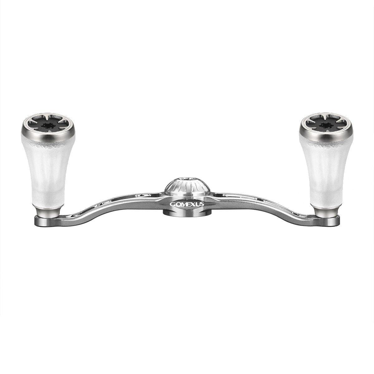 Gomexus Crank 100mm Handle mit 20 mm TPE Knobs (8x5mm)-Handle-Gomexus-Transparent | Silber-RL-Angelrollentuning