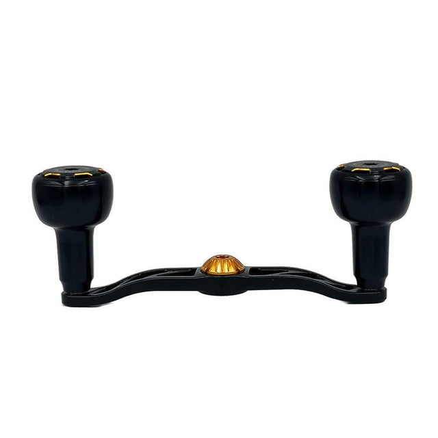 RL - Angelrollentuning - Gomexus Crank 110mm Handle mit 30 mm Sailor Power Knobs (7x4mm) - Handle - Schwarz | Gold - 