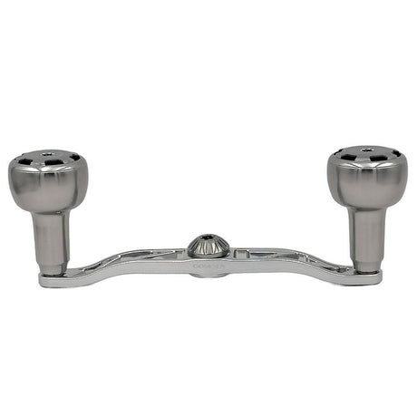 RL - Angelrollentuning - Gomexus Crank 110mm Handle mit 30 mm Sailor Power Knobs (7x4mm) - Handle - Silber | 120 mm - 