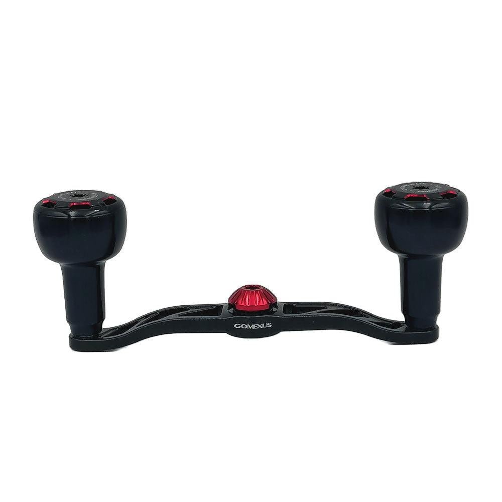 RL - Angelrollentuning - Gomexus Crank 110mm Handle mit 30 mm Sailor Power Knobs (7x4mm) - Handle - Schwarz | Rot - 