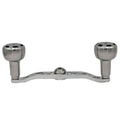 Der Gomexus Crank 110 mm Griff mit 30 mm Sailor Power Knobs (8 x 5 mm) von Gomexus wird von vorne gezeigt und verfügt über zwei abgerundete Knöpfe und einen zentralen Balken vor einem weißen Hintergrund.