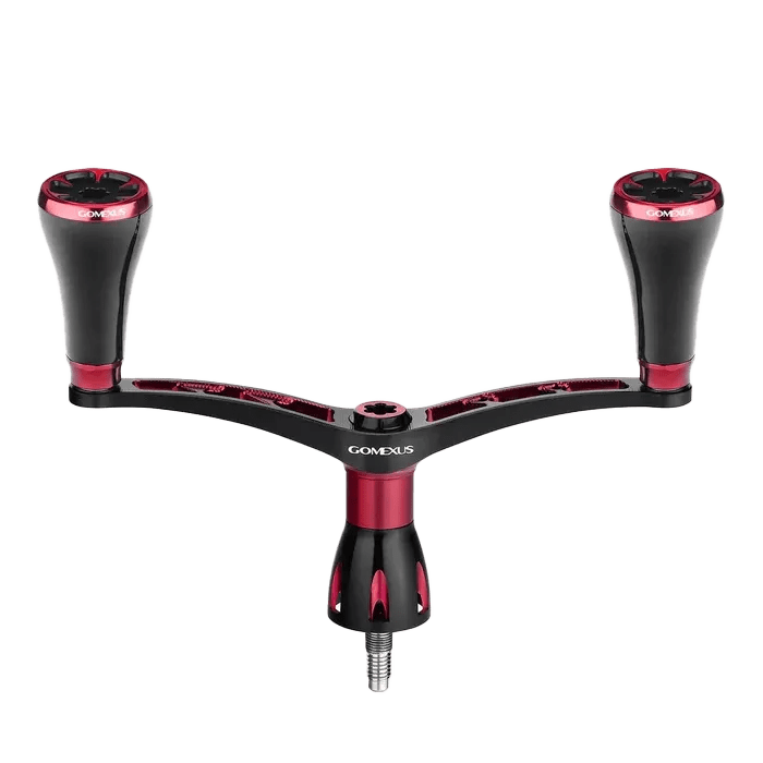 Der Gomexus-Doppelgriff 98 mm mit T20-Knöpfen ist aus einer 7075-Aluminiumlegierung mit CNC-Fräsung gefertigt, verfügt über zwei ergonomische Griffe, eine Mittelhalterung und eine Gewindeunterseite – kompatibel mit Shimano Sephia-, Vanford- und Stradic-Rollen.