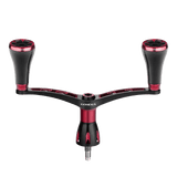 Der Gomexus-Doppelgriff 98 mm mit T20-Knöpfen ist aus einer 7075-Aluminiumlegierung mit CNC-Fräsung gefertigt, verfügt über zwei ergonomische Griffe, eine Mittelhalterung und eine Gewindeunterseite – kompatibel mit Shimano Sephia-, Vanford- und Stradic-Rollen.