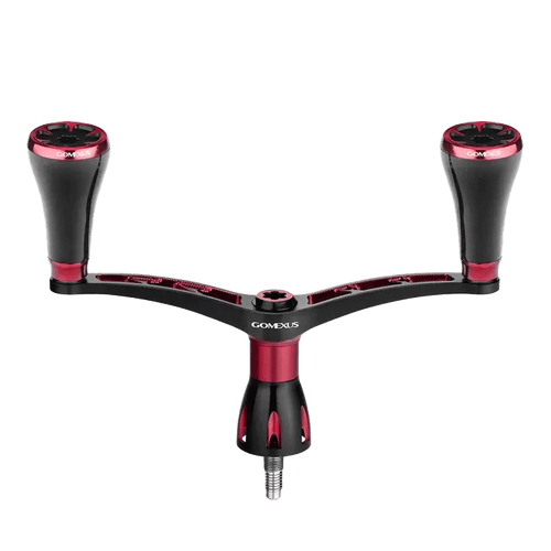 Der Gomexus-Doppelgriff 98 mm mit T20-Knöpfen ist aus einer 7075-Aluminiumlegierung mit CNC-Fräsung gefertigt, verfügt über zwei ergonomische Griffe, eine Mittelhalterung und eine Gewindeunterseite – kompatibel mit Shimano Sephia-, Vanford- und Stradic-Rollen.