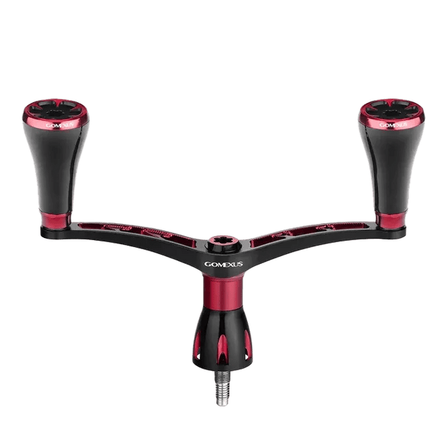 Der Gomexus-Doppelgriff 98 mm mit T20-Knöpfen ist aus einer 7075-Aluminiumlegierung mit CNC-Fräsung gefertigt, verfügt über zwei ergonomische Griffe, eine Mittelhalterung und eine Gewindeunterseite – kompatibel mit Shimano Sephia-, Vanford- und Stradic-Rollen.