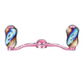 RL - Angelrollentuning - Gomexus Galaxy 90 mm Handle mit 22 mm Titanium Flame Knobs (7x4 mm) - Handle - Flame | Rosa - 